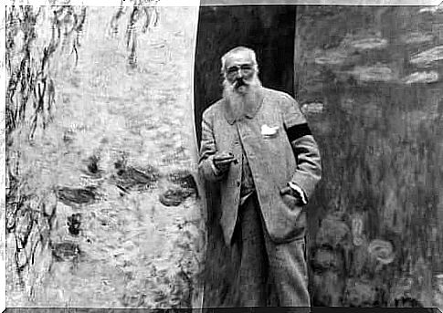 Black and white image of monet