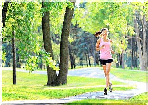 woman jogging stress management 