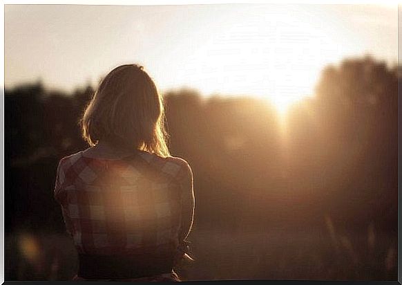 Woman in landscape