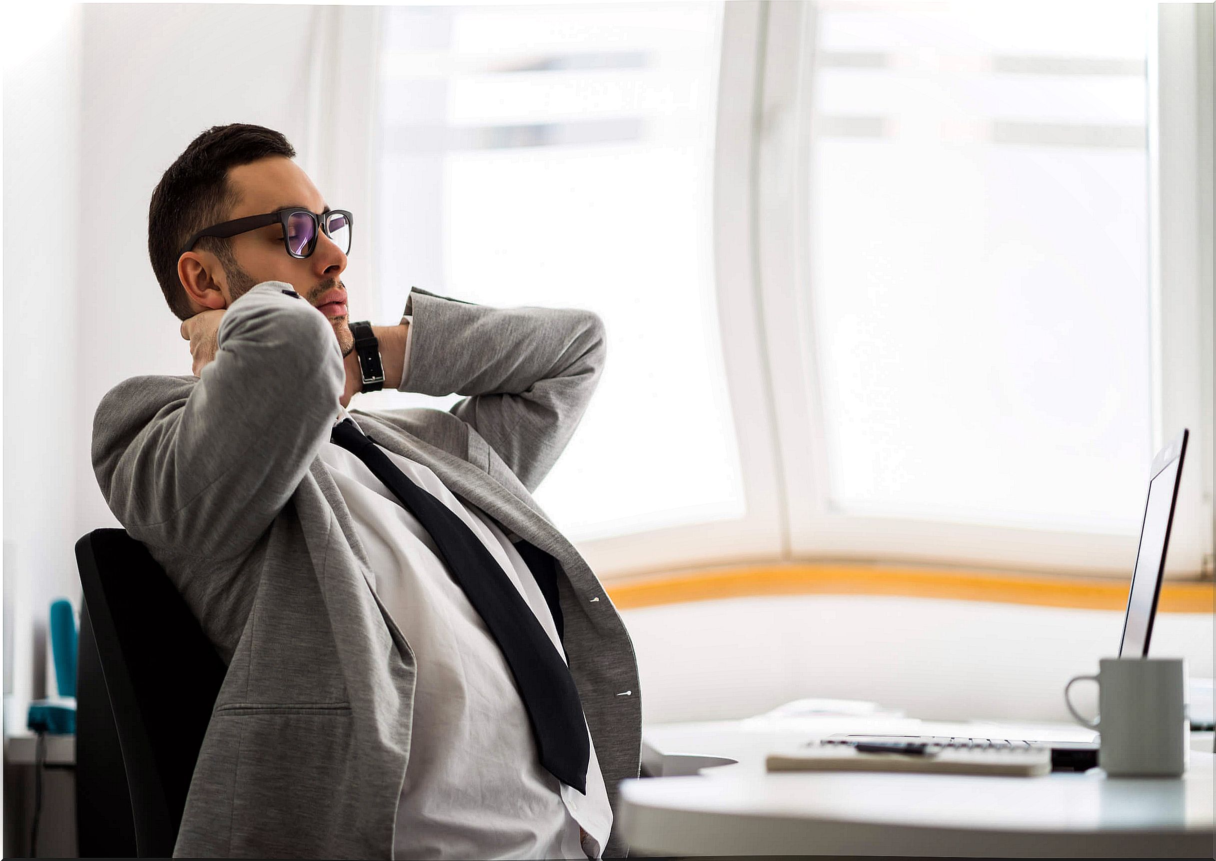 Stressed man in the office