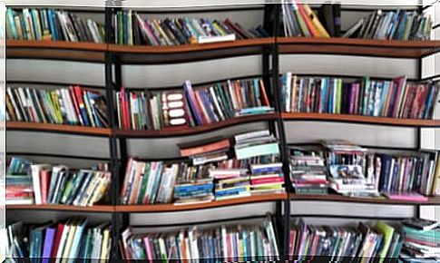 A disorderly bookcase